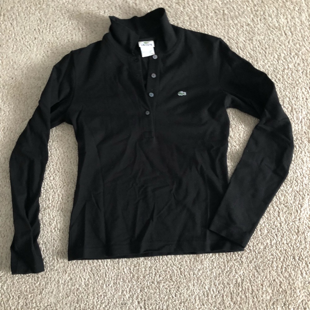 Women’s long sleeve Lacoste black polo